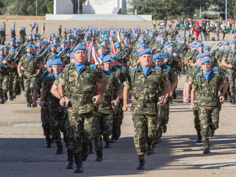 badajoz, base  militar general menacho, despedida tropas mision internacional en el libano, soldados de la ONU
